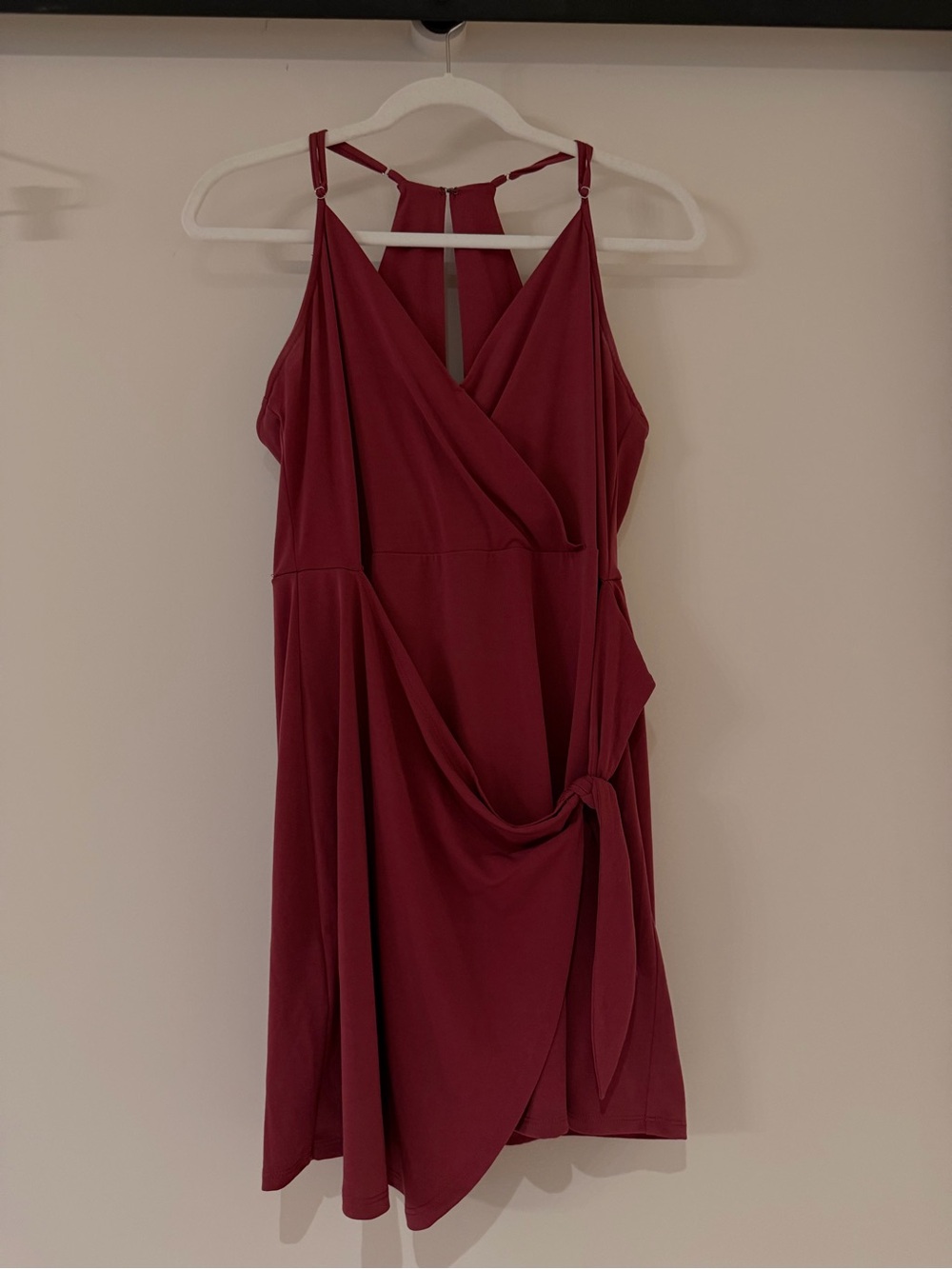 BCBGeneration Wine Red Surplice Mini Dress